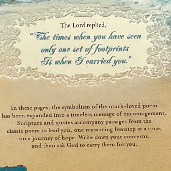 Footprints Religious Christian Devotional Inspirational Journal Notebook - Picture 2 of 5